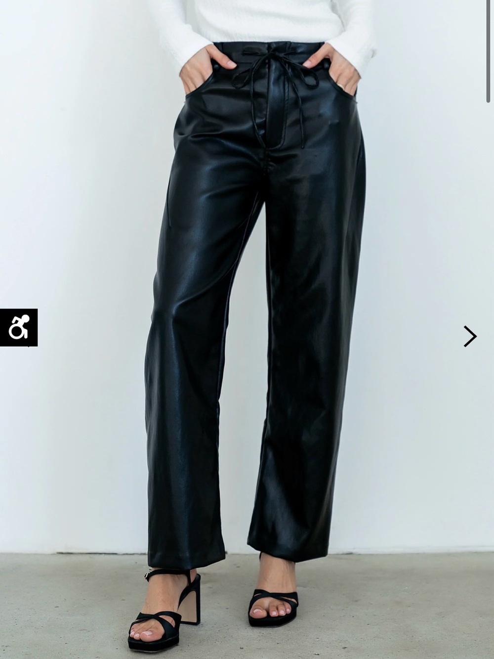 NWT Bohme Priya Vegan Leather Wide Leg Pants - xs